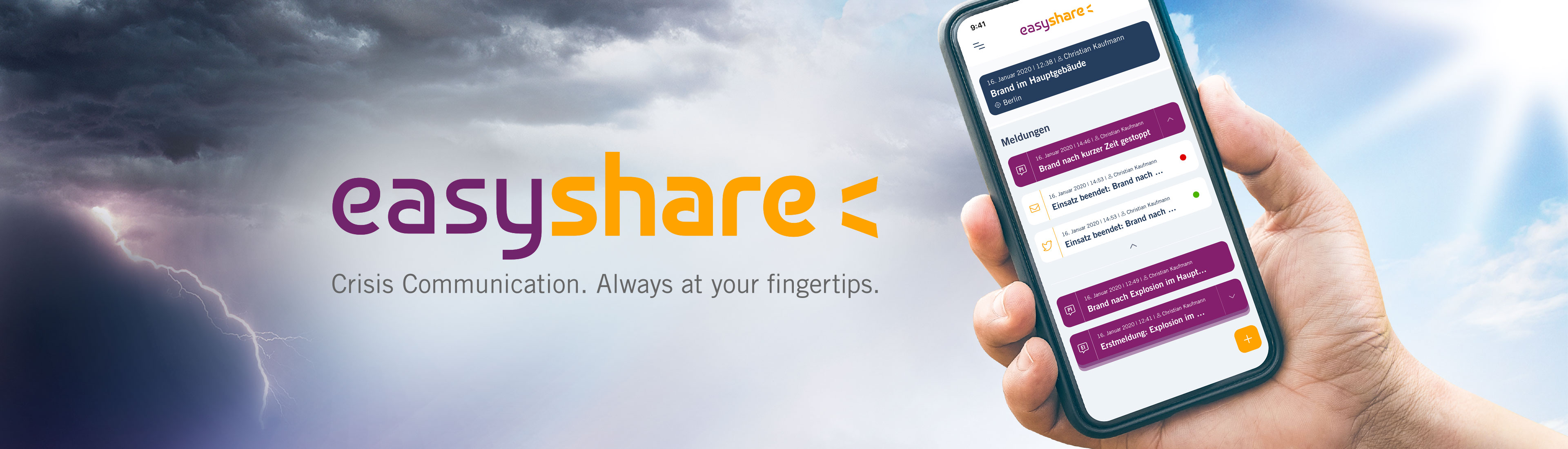 easyshare – Crisis Communication. Always at your fingertips. easyshare – Crisis Communication. Always at your fingertips.